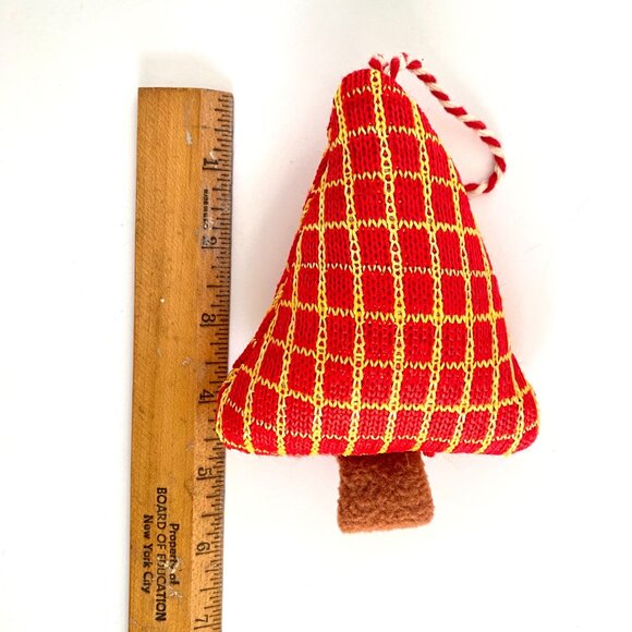 Soft Squishy Red Yellow Christmas Tree Ornaments Set of 2 5.5in Tall - Picture 5 of 6